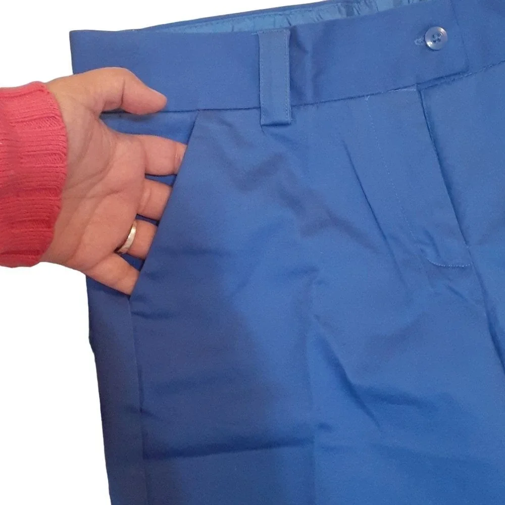 The Limited Blue Cotton Stretch Dress Shorts Womens Size 8 Mid Rise Tailored